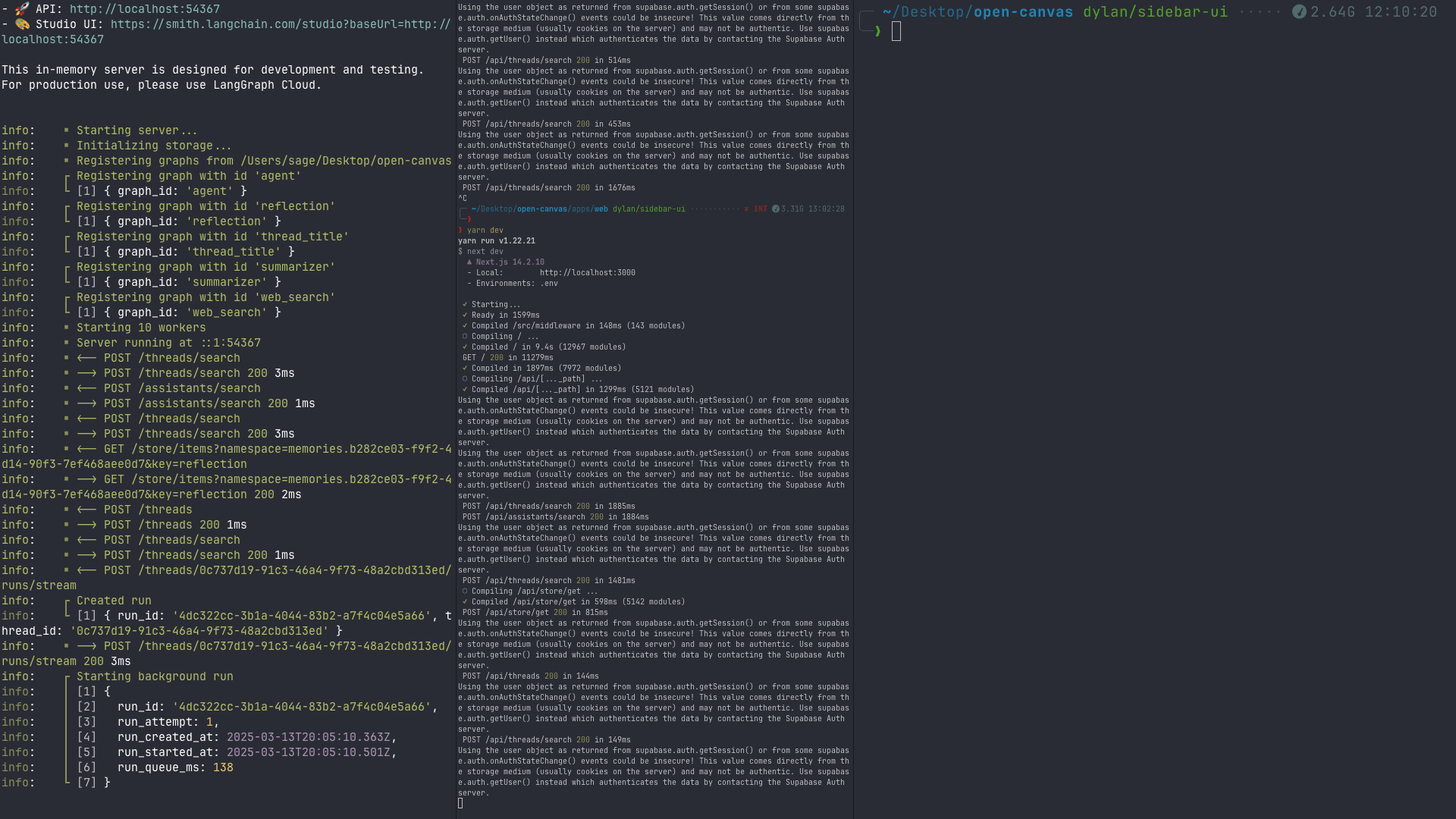 LangGraph development environment