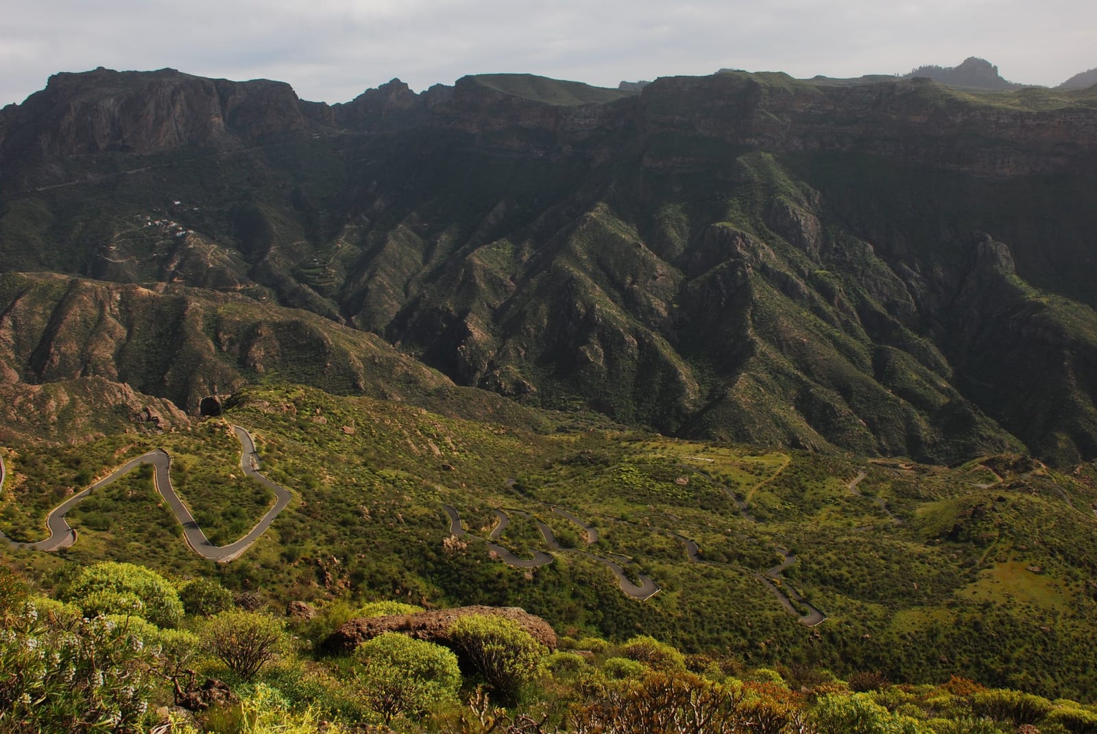 wide mountain hillside landscape in Gran Canaria