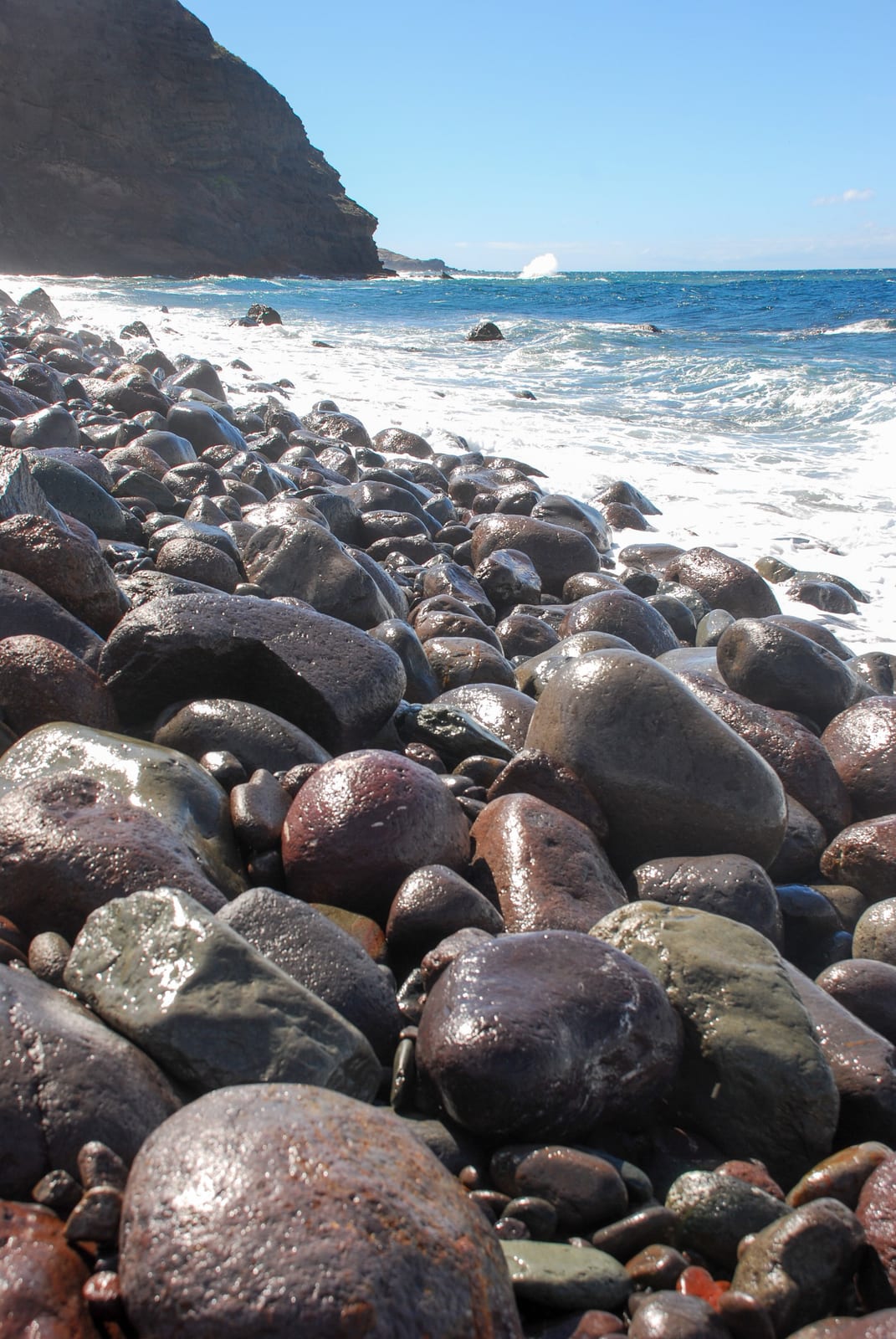 rock pebble coast in Gran Canaria