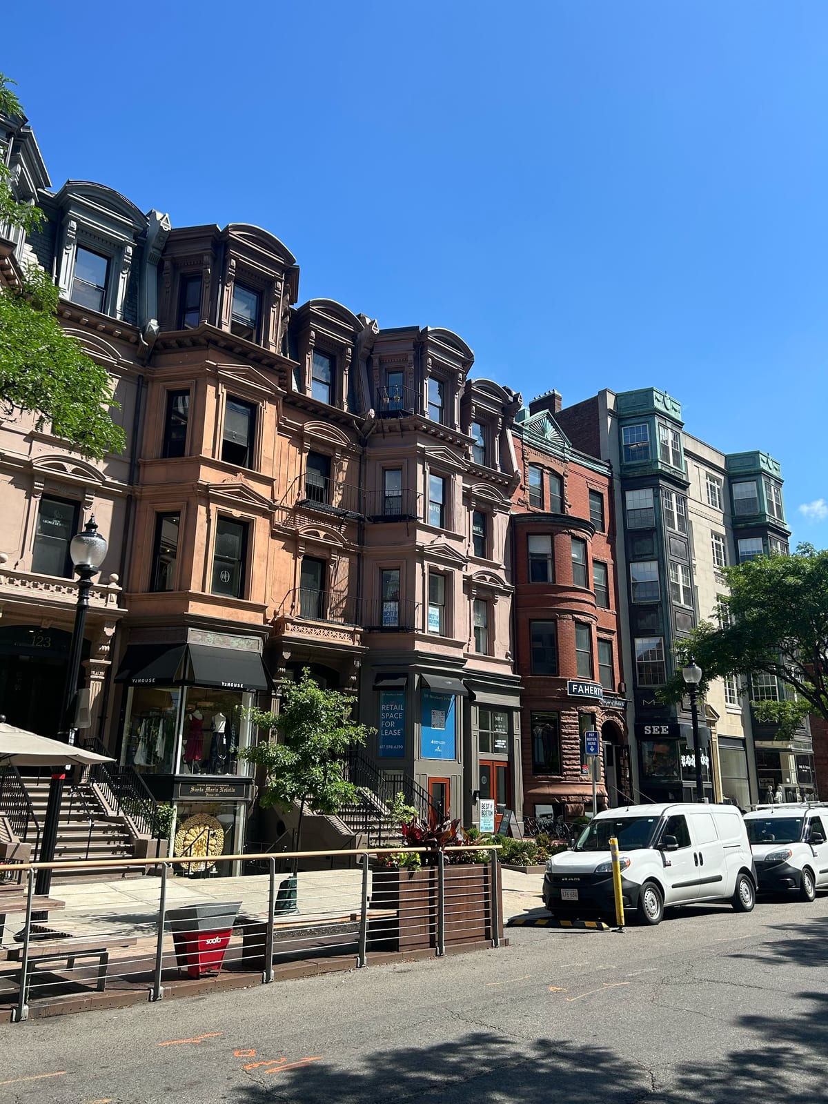 beacon hill brownstone row houses boston in Massachusetts
