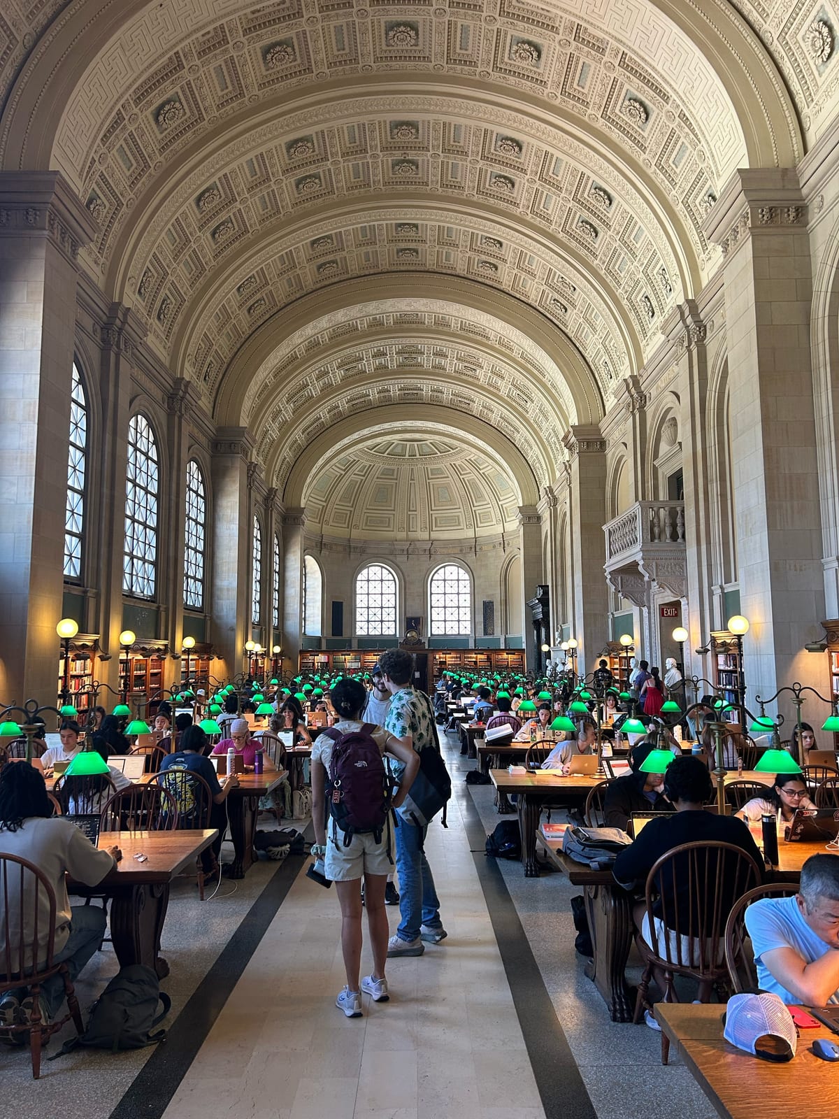 boston public library bates hall reading room in Massachusetts