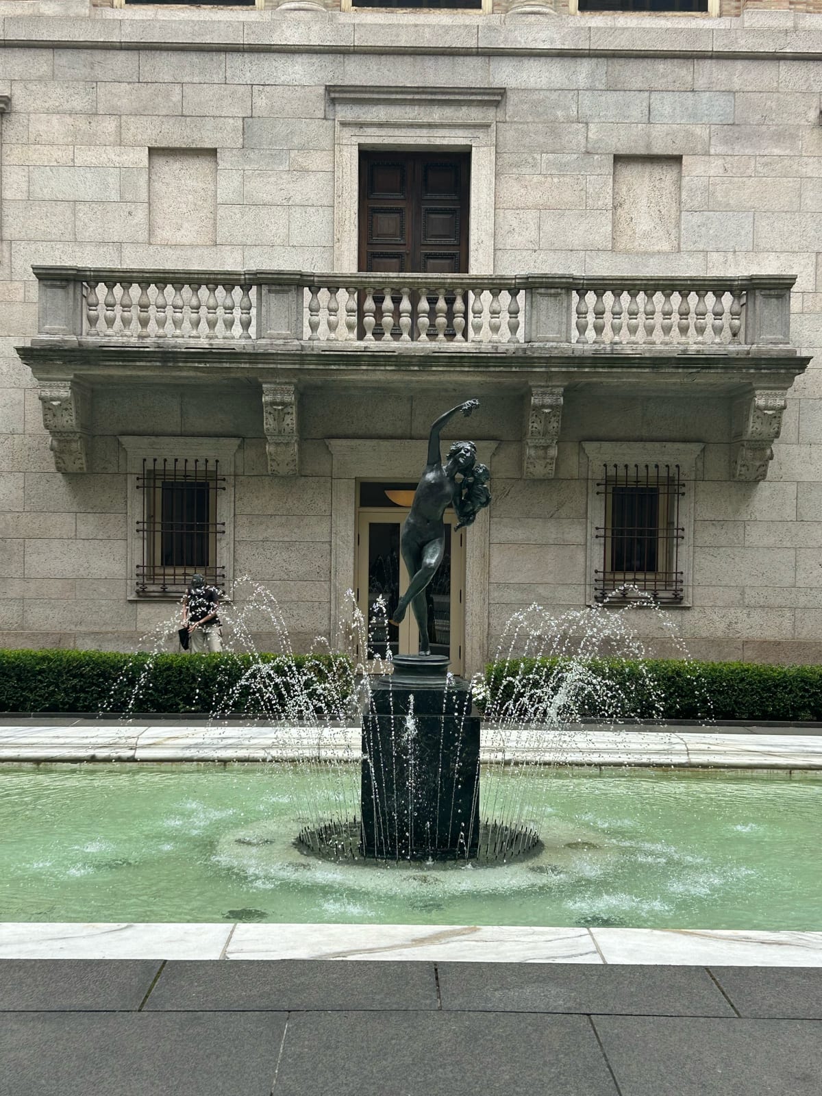 boston public library fountain bacchante statue in Massachusetts