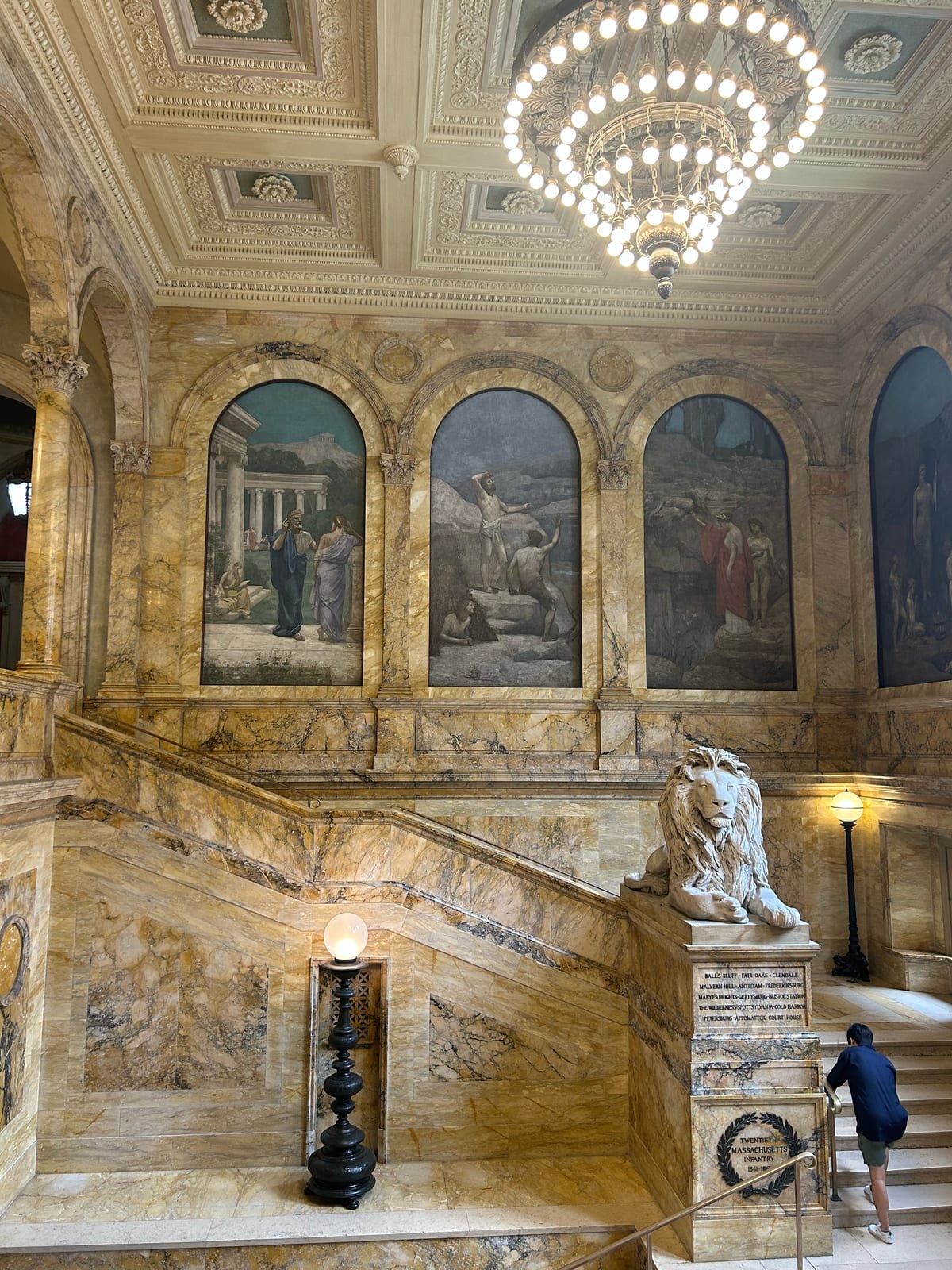 boston public library murals marble sculpture in Massachusetts