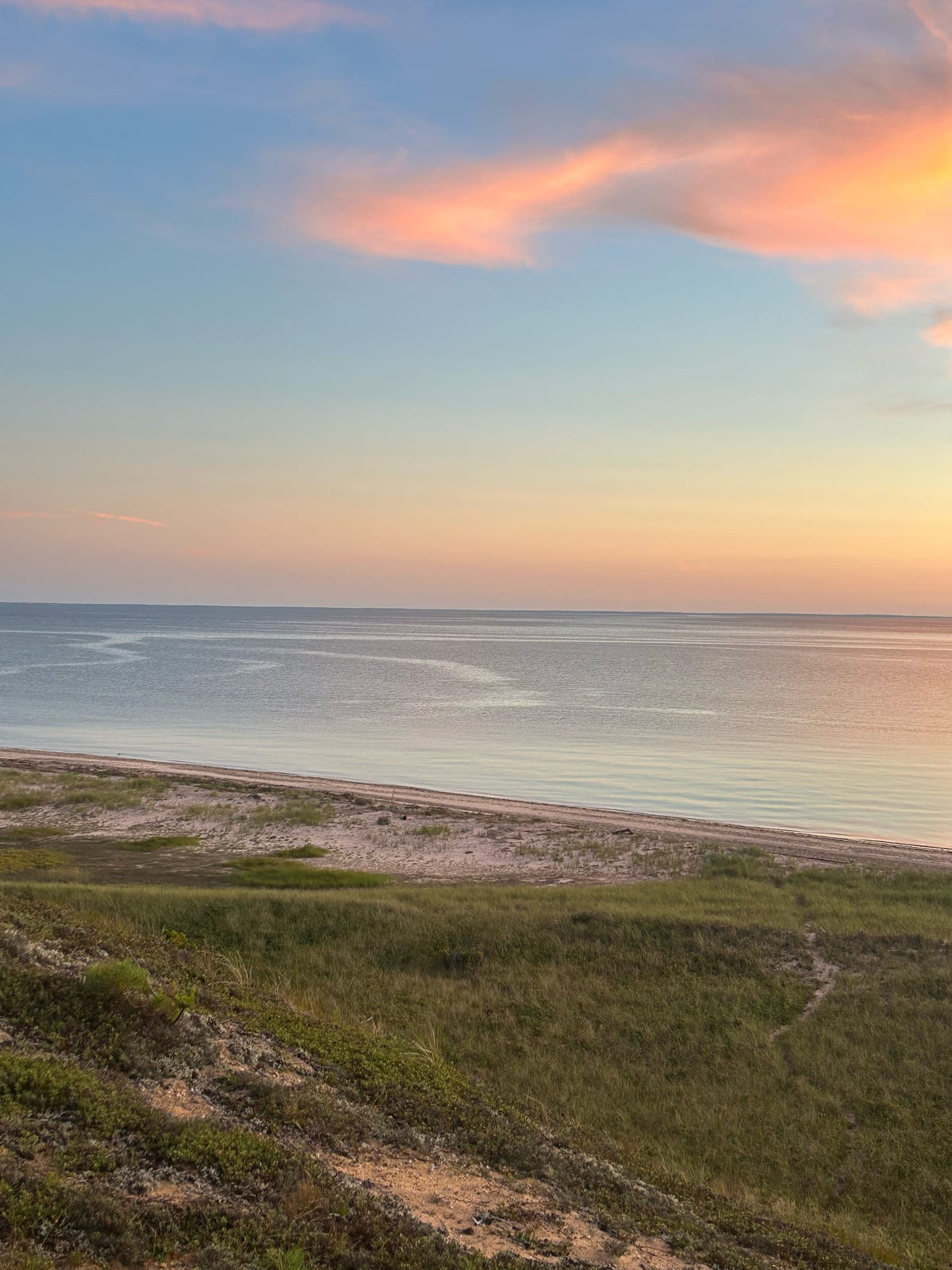 cape cod bay tidal flats sunset colors in Massachusetts