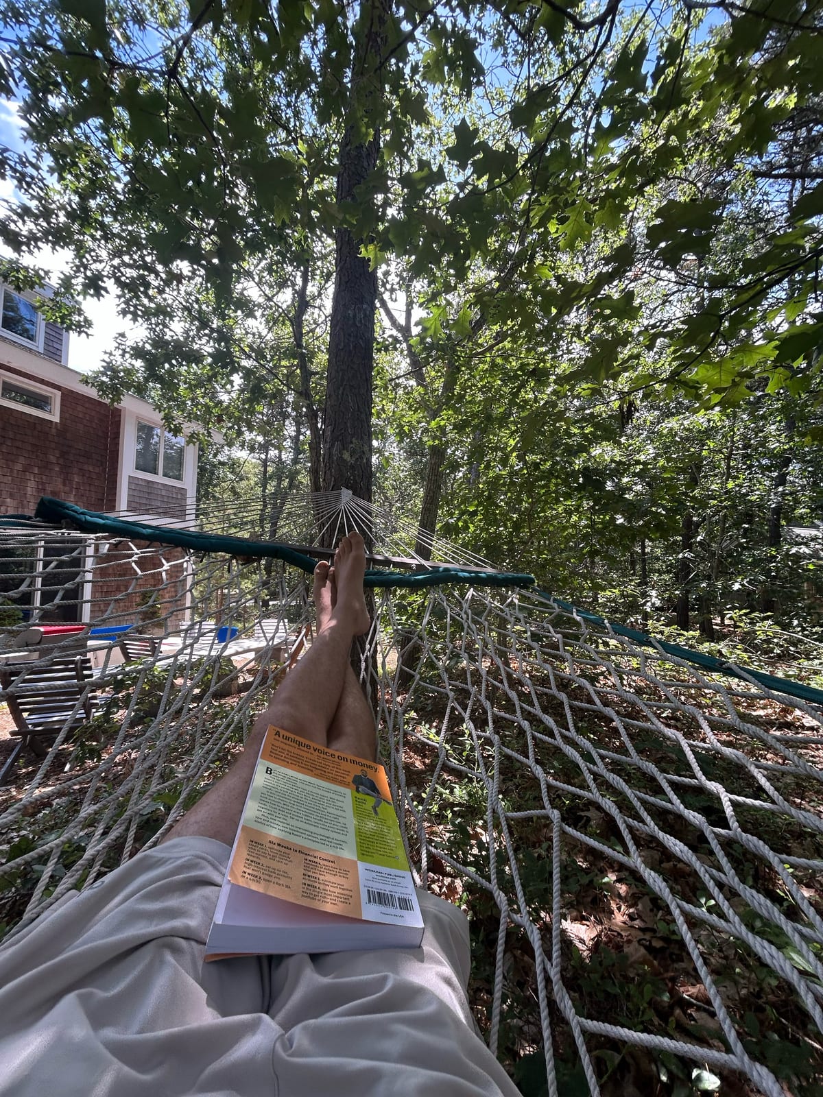 cape cod hammock reading trees summer in Massachusetts