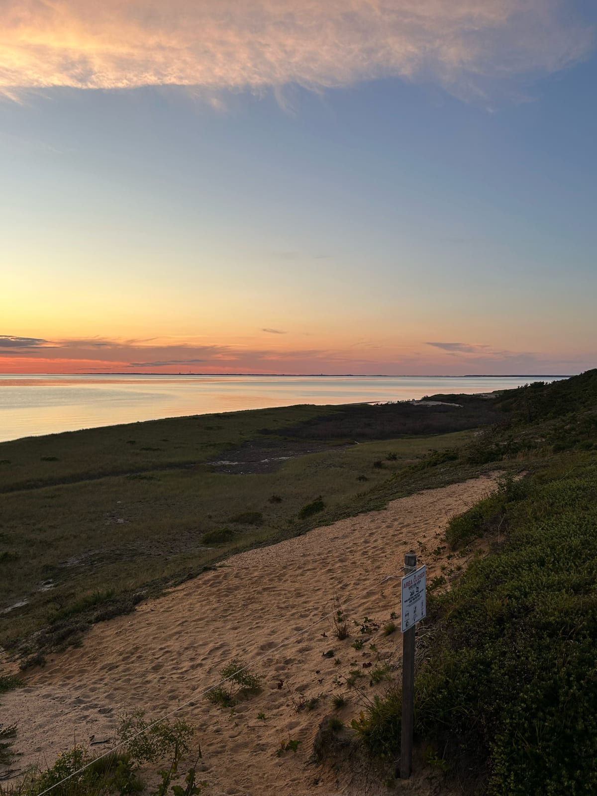 cape cod national seashore sunset beach grass in Massachusetts